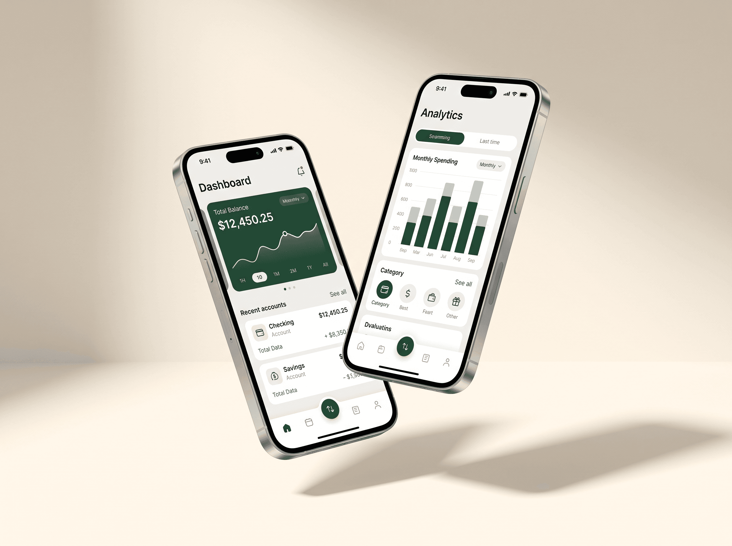 Sanad banking app shown on two phone mockups